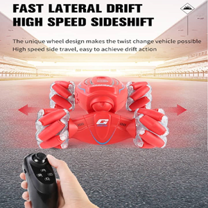 ماشین کنترلی شارژی دو حالته قرمز RC Car Remote Control Double-Sided 2.4G -اسباب بازی